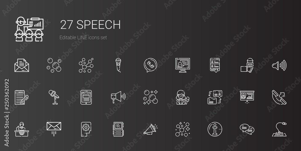 speech icons set