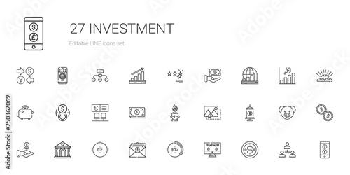 investment icons set photo