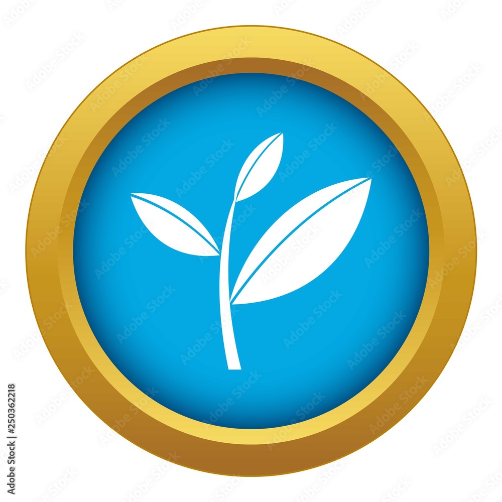 Tea leaf sprout icon blue vector isolated on white background for any design Tea leaf sprout icon blue vector isolated on white background for any design