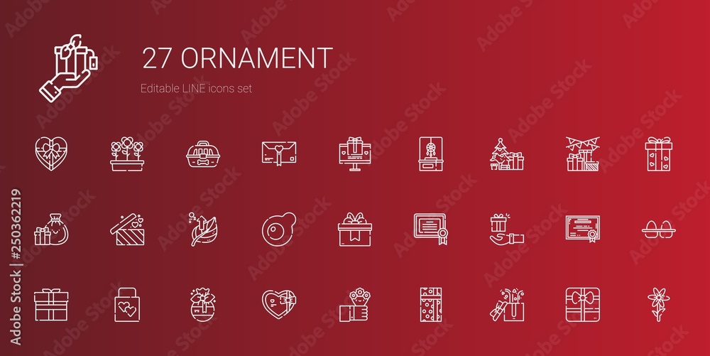 ornament icons set