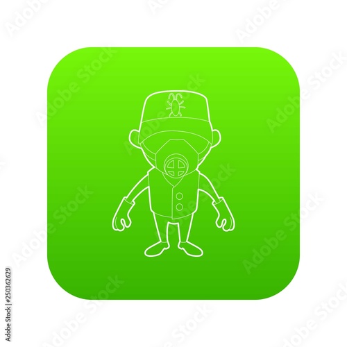 Disinfector icon green vector isolated on white background