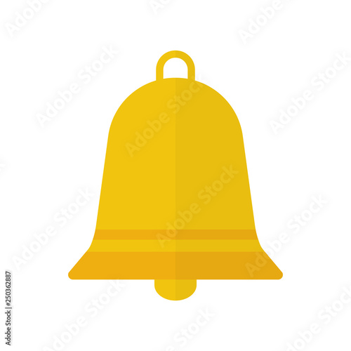 bell icon in flat style isolated vector illustration on white transparent background
