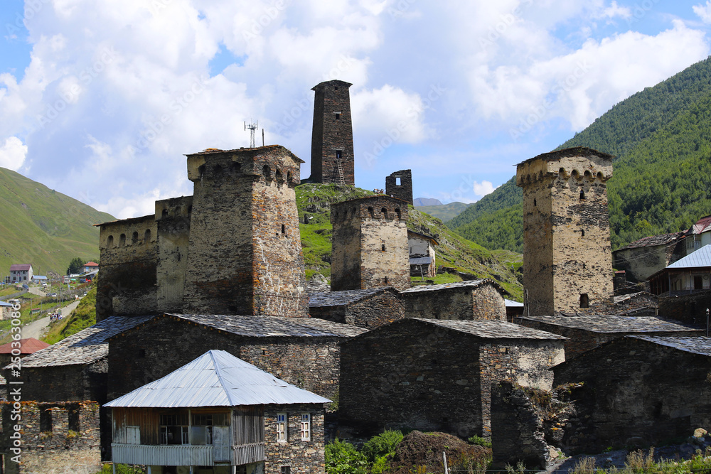 The tower-houses of the village of Ushguli in Svaneti in Georgia are recognized as UNESCO World Heritage Site