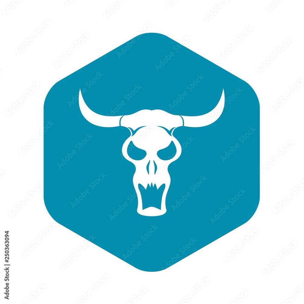 Buffalo skull icon in simple style isolated on white background vector illustration Buffalo skull icon in simple style isolated on white background vector illustration