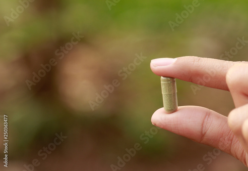 Hand hold herbal medicine  © Apiwat