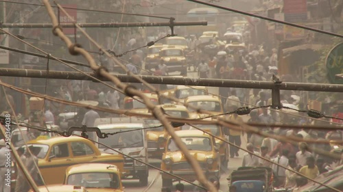 View of street in Kolkata India photo