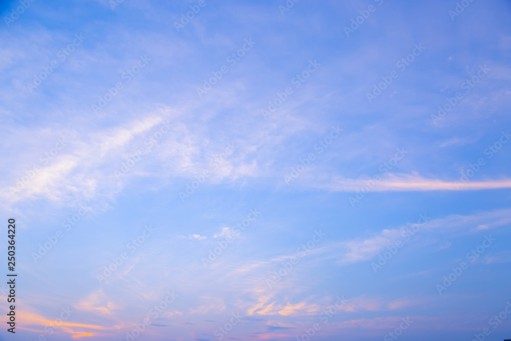 Pastel sunset sky in pink, purple and blue