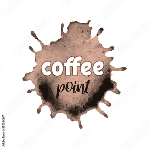 Brown splash with handwritten lettering for coffee shop, bar, restaurant menu