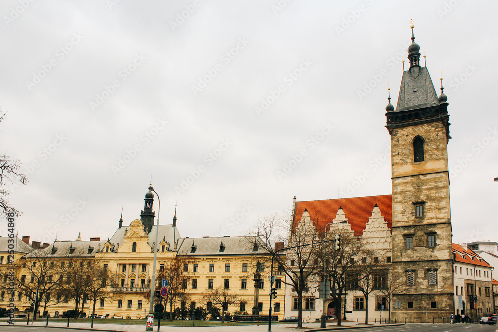 Prague, Czech Republic - 04 02 2013: Architecture, buildings and landmark. View of the streets of Praha