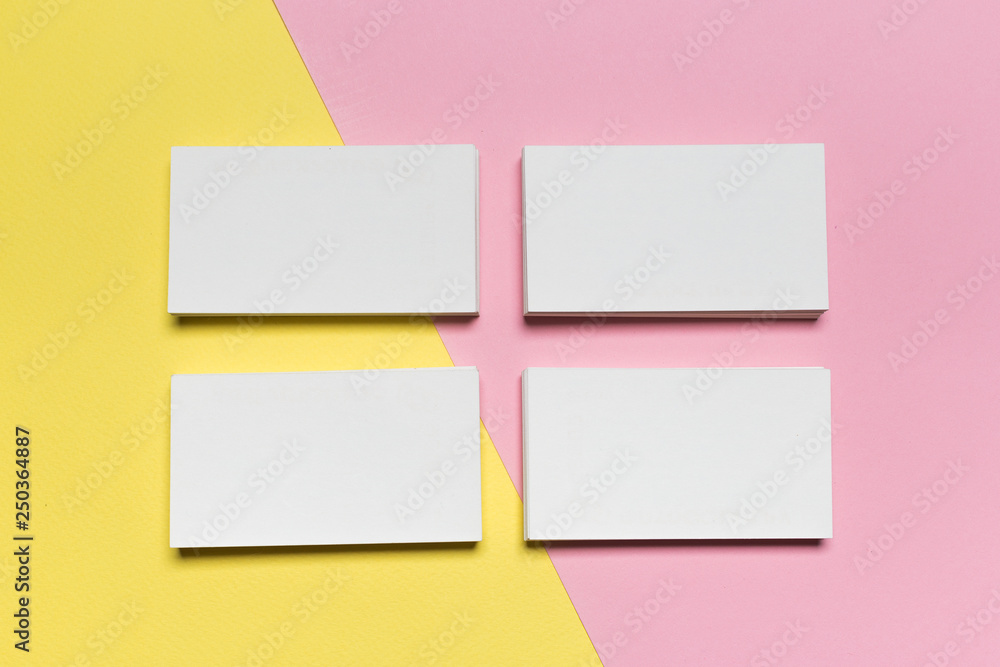 Business cards Mockup on two color background