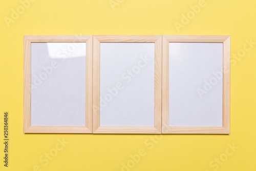 blank frame on a yellow background