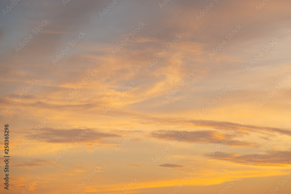 Pastel sunset sky in pink, purple and blue