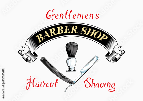 Barbershop saloon haircut vintage logo classic retro logo vector