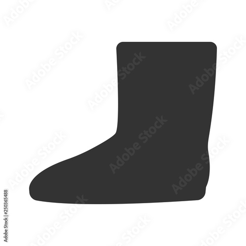 Winter boots flat square icon. Felt boots icon in simple style on a white background vector illustration