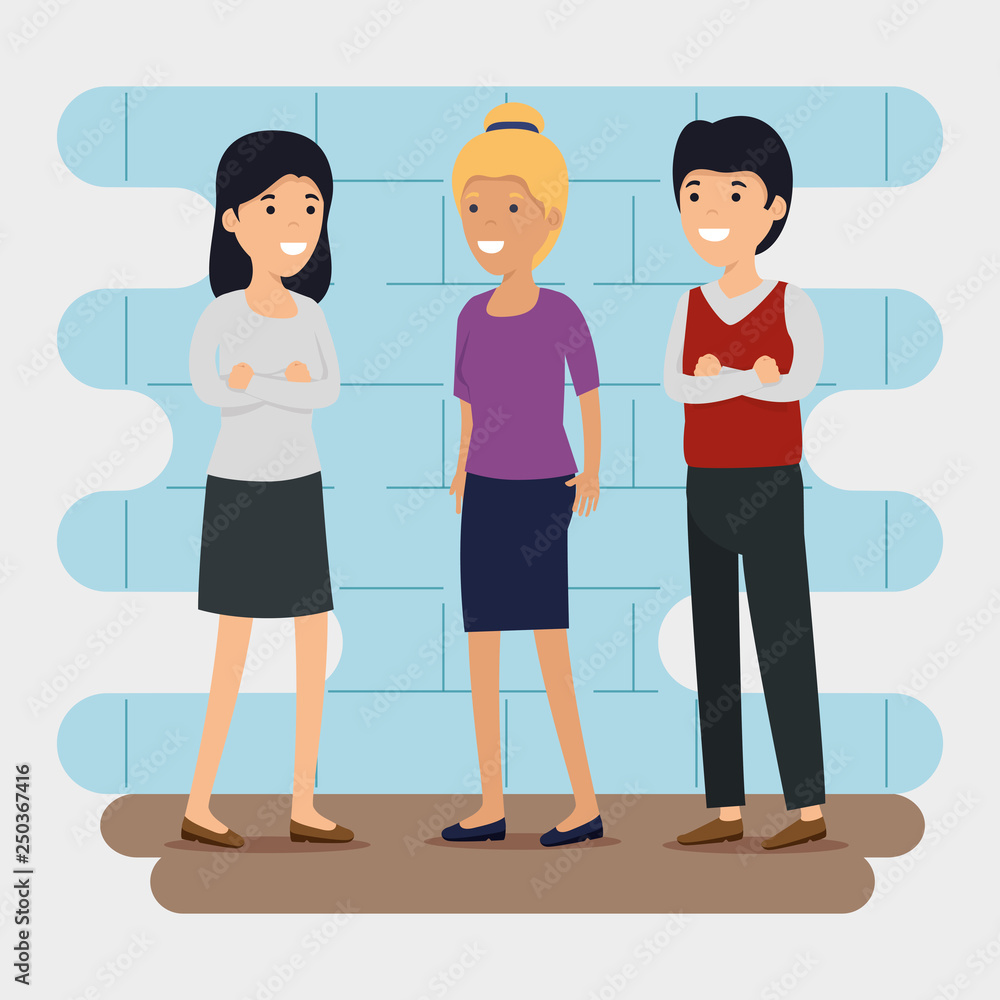 Obraz premium friends social community with collaboration message