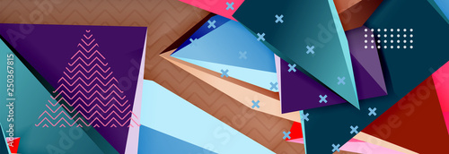 3d triangular shapes geometric background. Origami style pattern with triange shapes for decorative design. Poster design. Line design. Modern presentation template