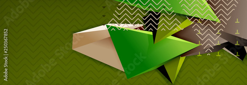 3d triangular shapes geometric background. Origami style pattern with triange shapes for decorative design. Poster design. Line design. Modern presentation template