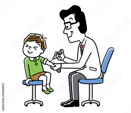 予防接種を受ける子供