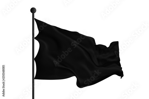 Blank waving flag. 3D rende...