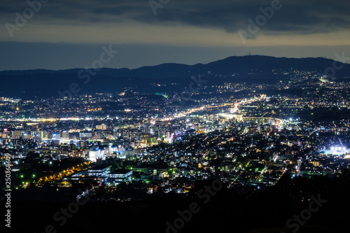 奈良県奈良市若草山の夜景 新日本三大夜景 2019年2月 