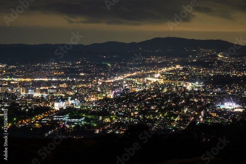 奈良県奈良市若草山の夜景 新日本三大夜景 2019年2月 