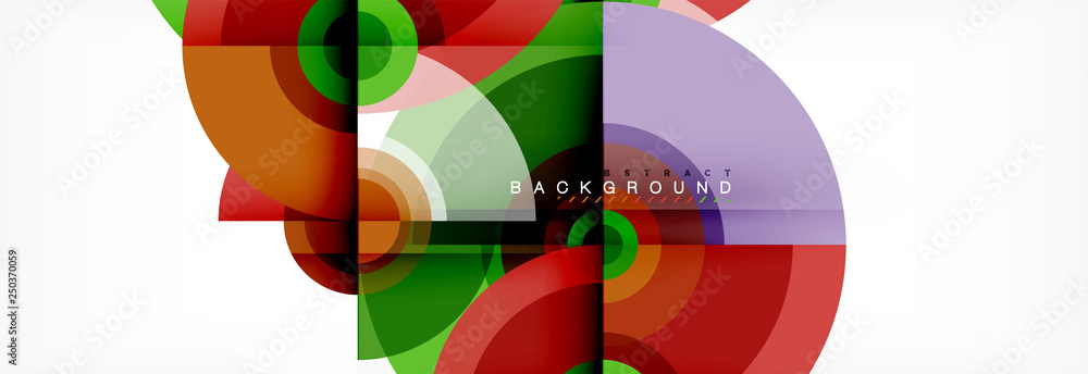 Obraz premium Round shapes vector abstract background. Trendy circle shapes composition vector