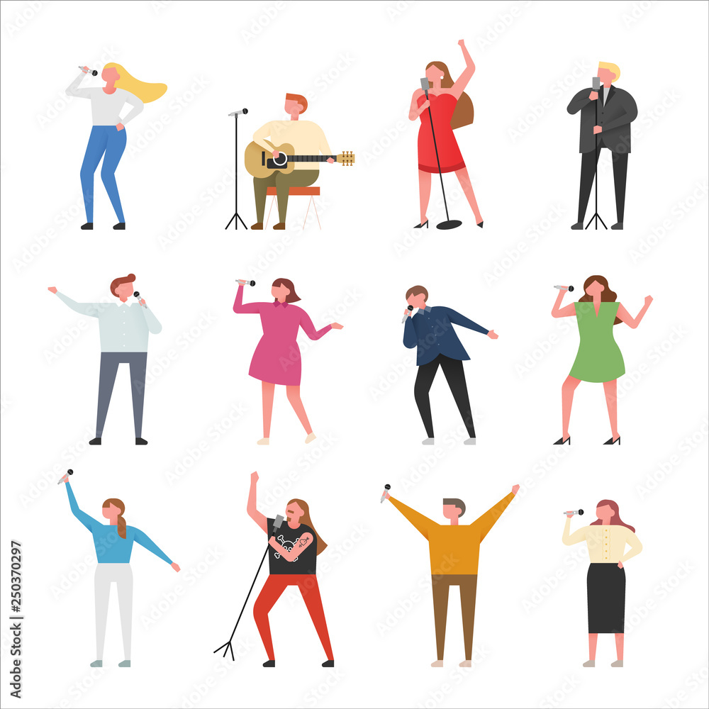 Cartoon woman character in various poses business Vector Image