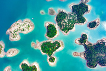 Keuken achterwand Turquoise Hartvormig eiland luchtfoto Laos  © Travel Wild