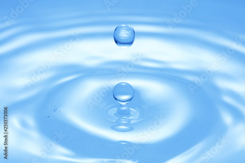 drop of pure blue water