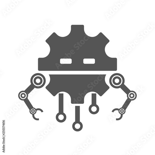 Robot head line icon, vector sign, pictogram isolated on white background, logo illustration. EPS 10