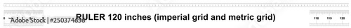 Ruler 120 inches imperial. Ruler 120 inches metric. Precise measuring tool. Calibration grid.