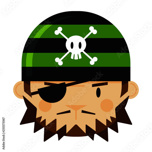 Cartoon Eye Patch Bandana Pirate Face
