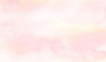Retro soft pastel pink watercolour background painted on white paper texture. Abstract coral shades aquarelle illustration. Watercolor canvas for creative grunge design, vintage cards, templates.