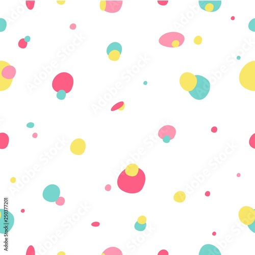 Modern seamless dots doodle pattern, vector abstract background.