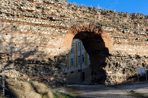 The Western gate of Diocletianopolis Roman city wall, town of Hisarya, Plovdiv Region, Bulgaria photo