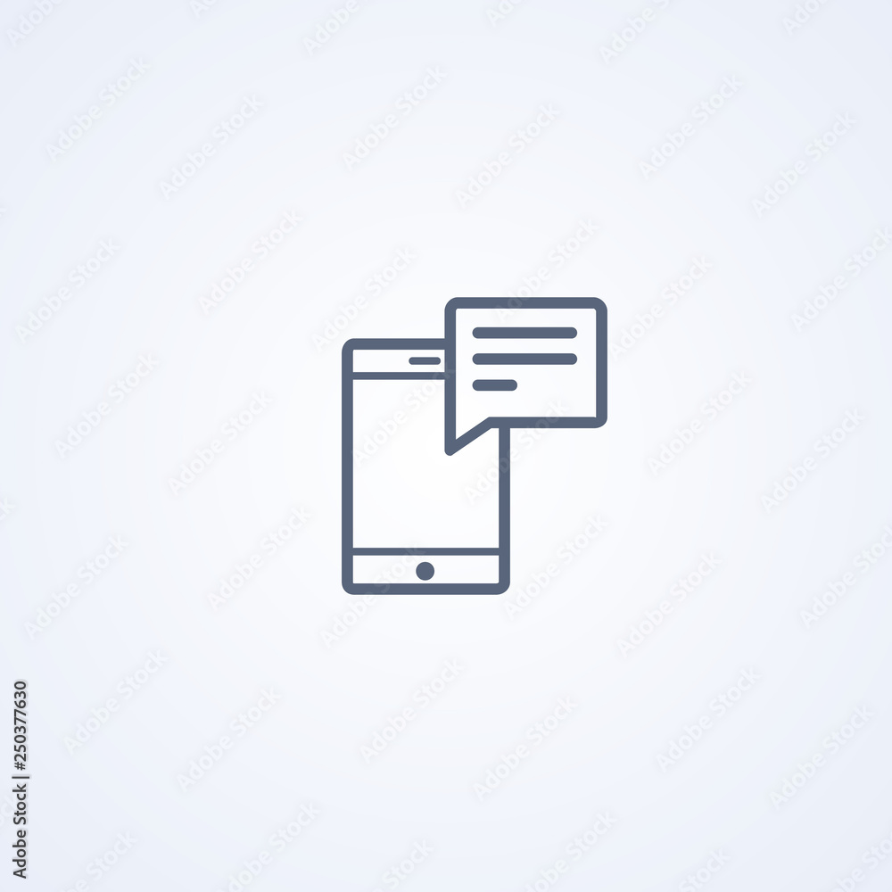 Phone notifications, vector best gray line icon Phone notifications, vector best gray line icon