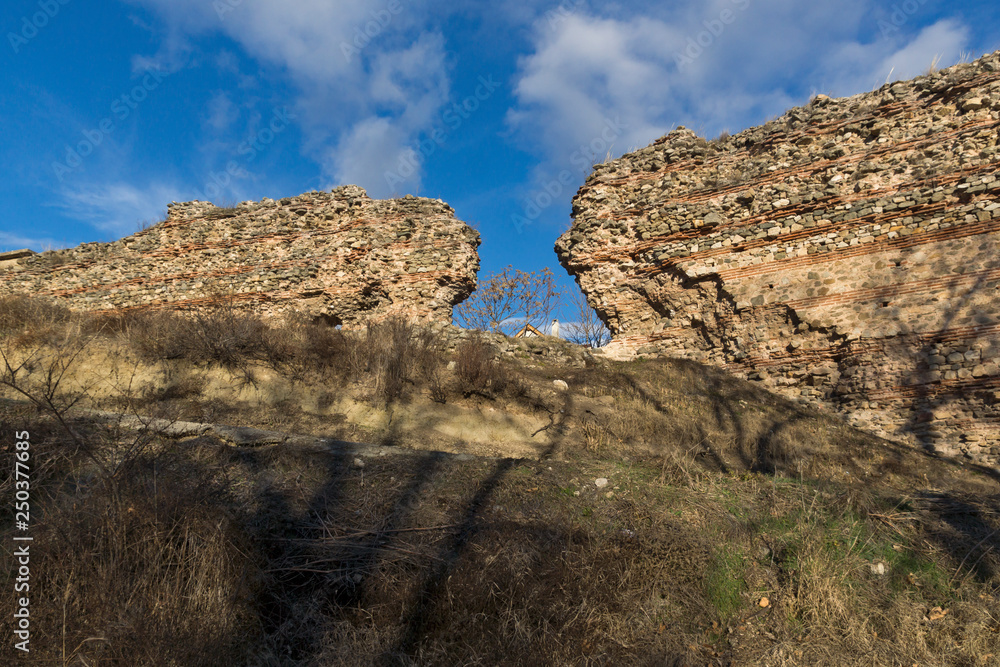 The ancient wall of Roman city of Diocletianopolis, town of Hisarya, Plovdiv Region, Bulgaria