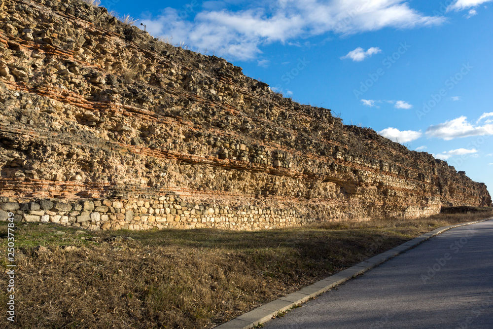 The ancient wall of Roman city of Diocletianopolis, town of Hisarya, Plovdiv Region, Bulgaria