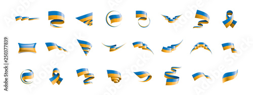 Ukraine flag, vector illustration on a white background