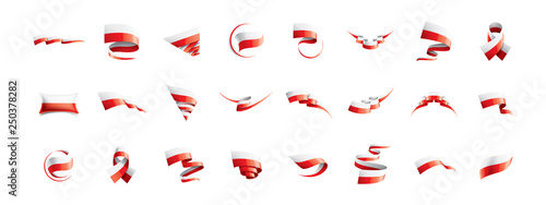 Poland flag, vector illustration on a white background