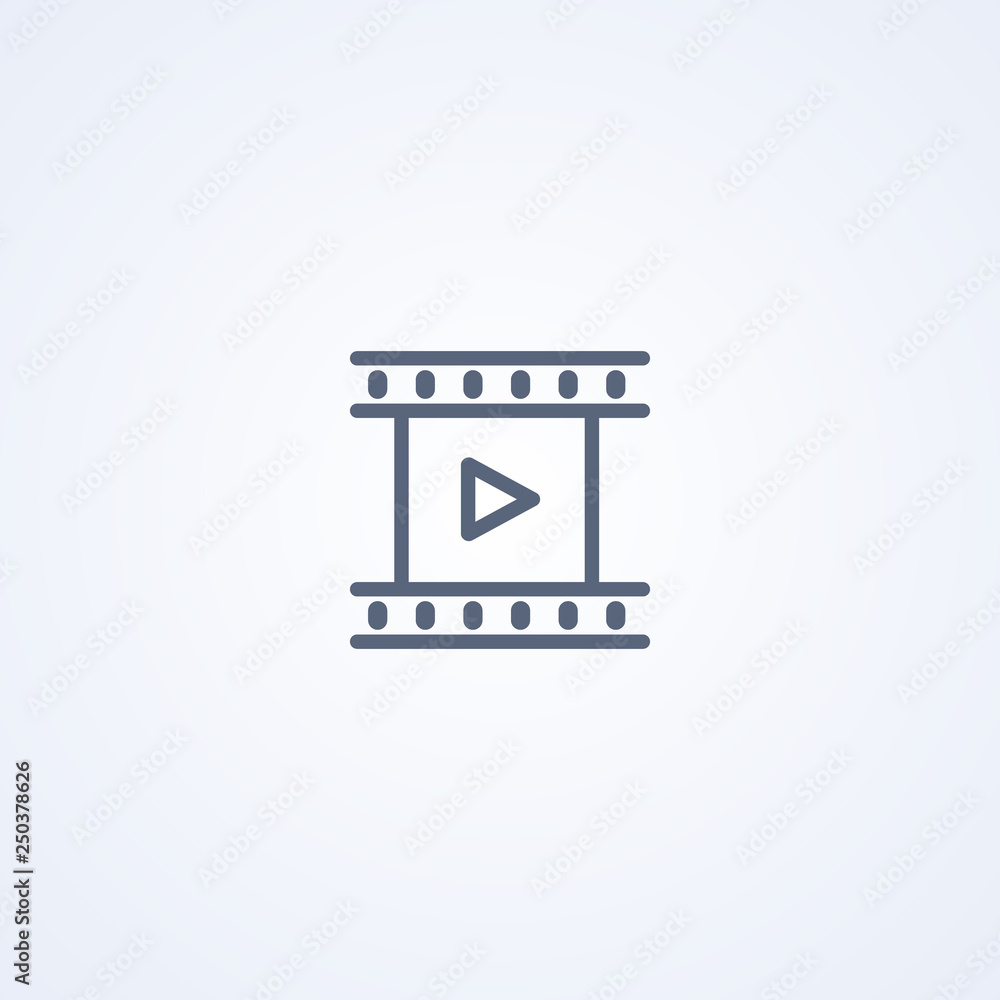 Video frame, vector best gray line icon