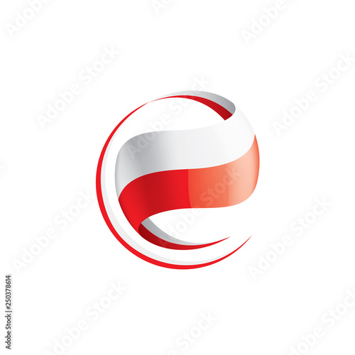 Poland flag, vector illustration on a white background