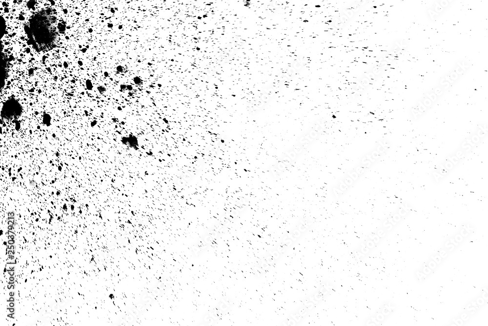 black spots splashing on white background 