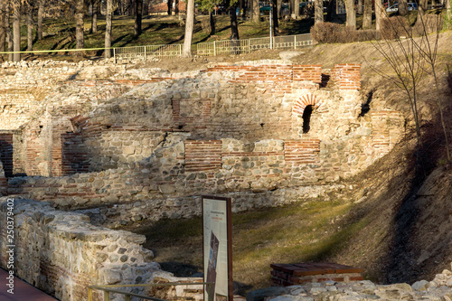 Sunset view of The ancient Thermal Baths of Diocletianopolis, town of Hisarya, Plovdiv Region, Bulgaria