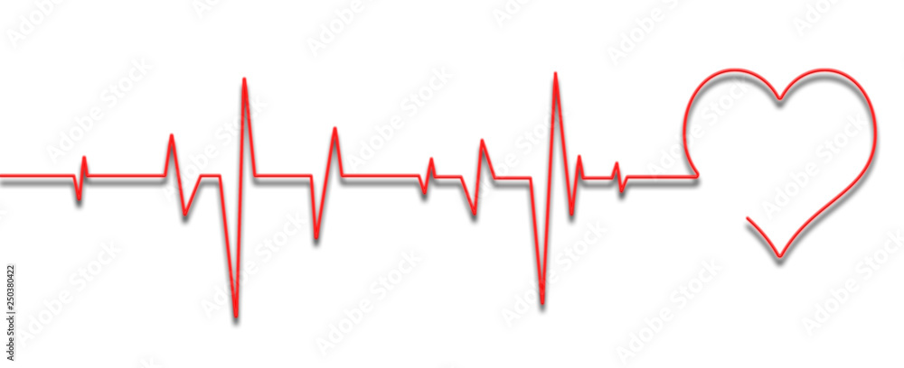 Heart pulse Cardiogram line vector illustration Heartbeat