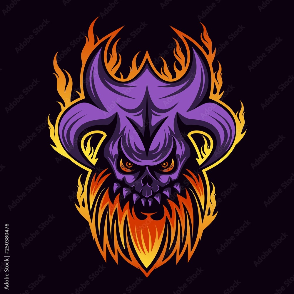 skull fire amazing design for your company or brand