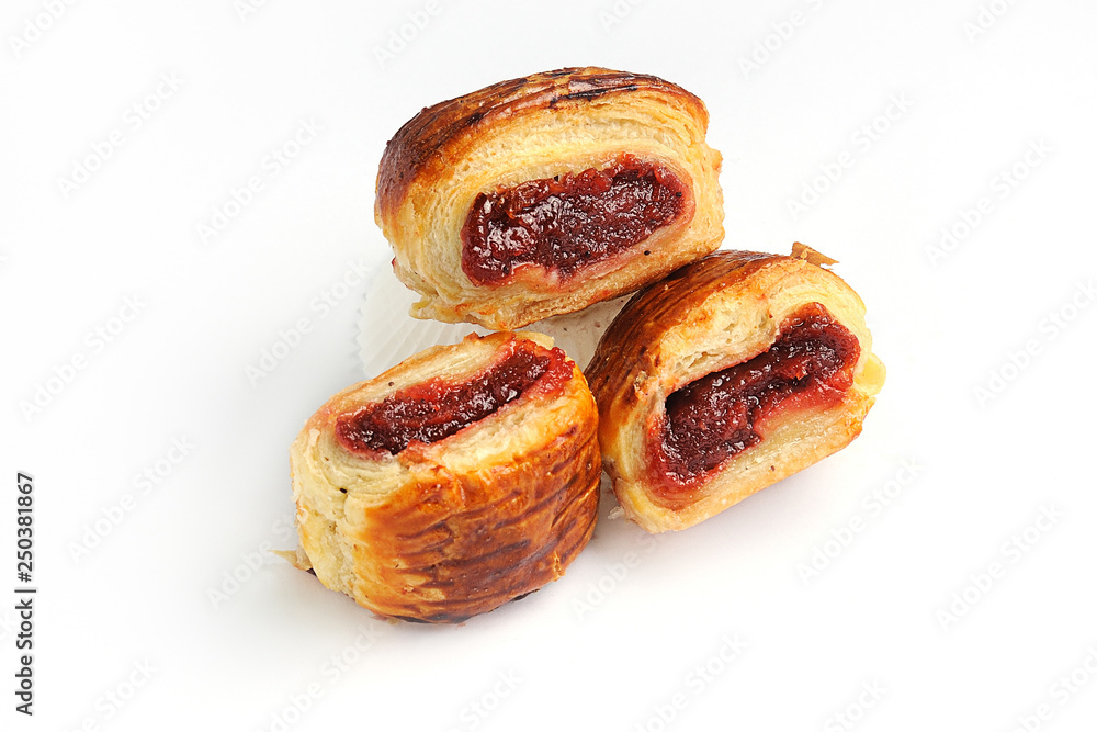 Sweet cookies with jam isolated on a white background Sweet cookies with jam isolated on a white background
