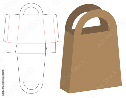 Box packaging die cut template design. 3d mock-up
