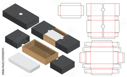 Box packaging die cut template design. 3d mock-up
