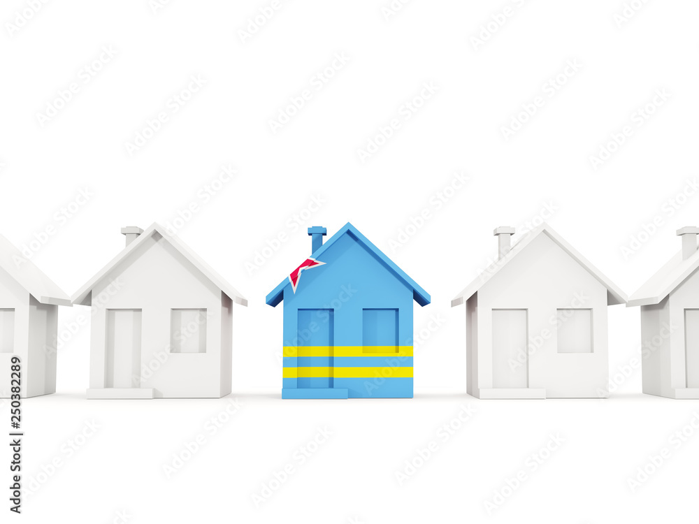 House with flag of aruba